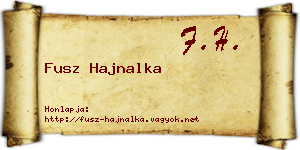 Fusz Hajnalka névjegykártya